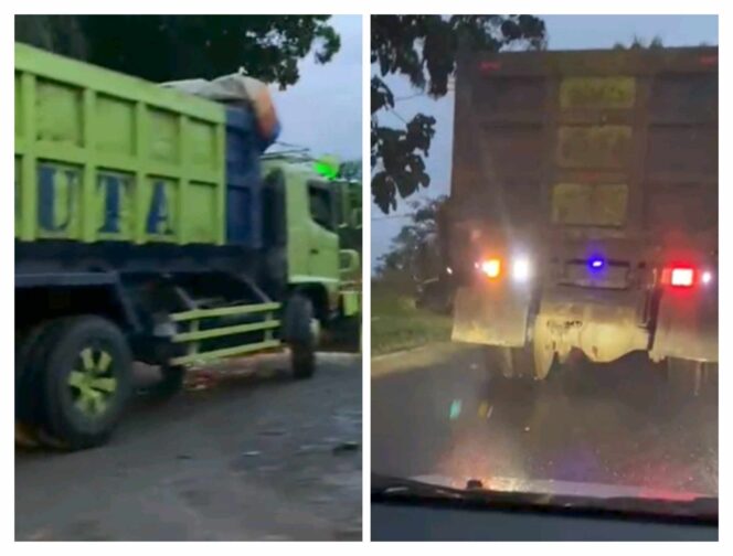 
Foto Ist: Sebuah truk berukuran besar (dump truck) yang sedang melintas di jalanan wilayah Desa Cibatu Tiga, Kecamatan Cariu.